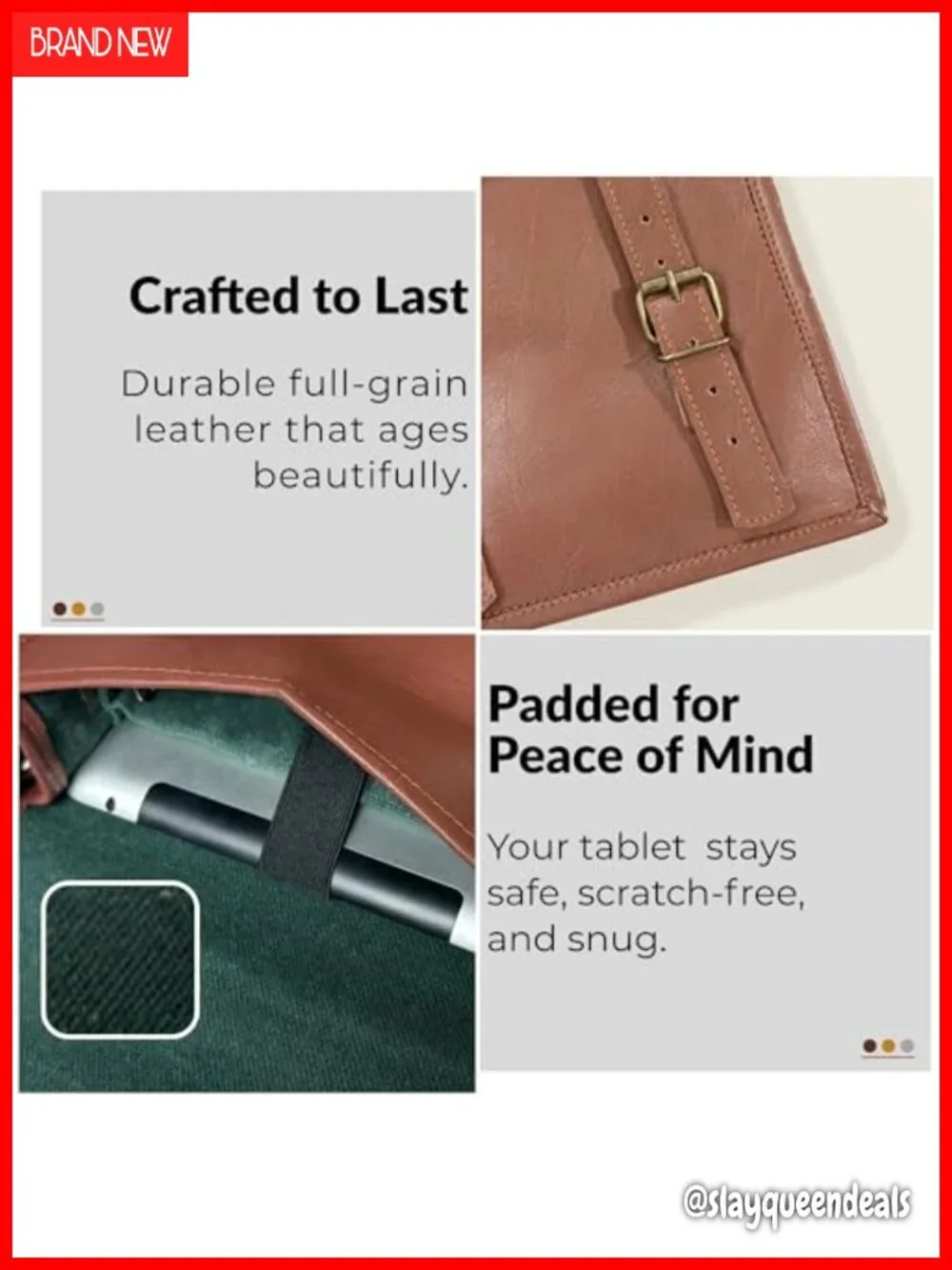 Genuine Leather Messenger Bag for 10.5